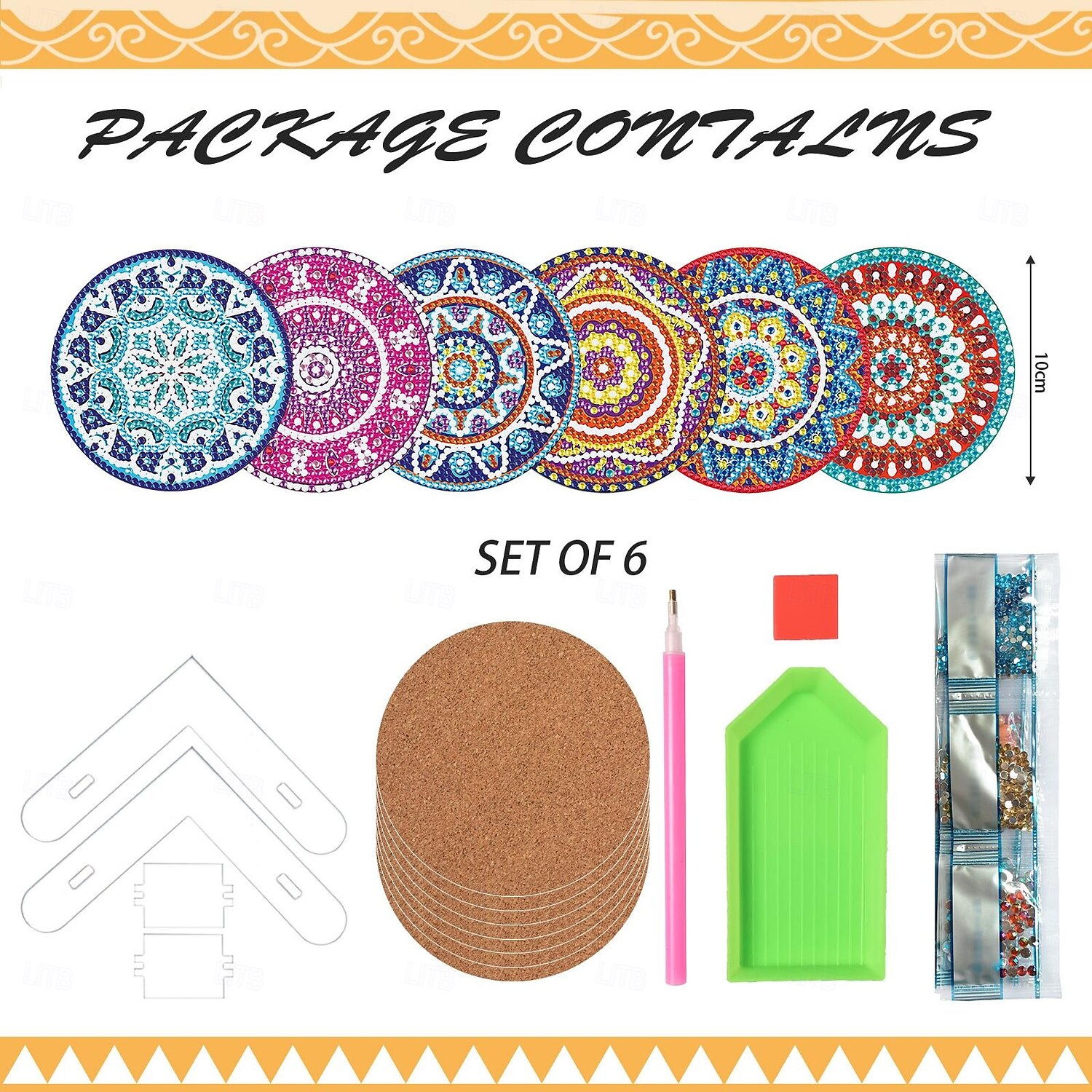 6Pcs Diamond Art Painting Coaster Kit DIY Crafts Kit with Holder Non Slip Coaster Art Supplies for Adults Women Ideal Christmas Gift 2025 - $24.99 –P3
