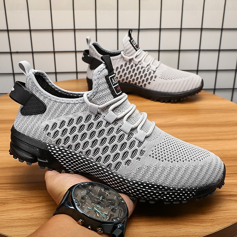 tênis esportivos respiráveis verde neon masculino – tênis de corrida de malha leve com sola acolchoada de 2025 por $42.99 –P6