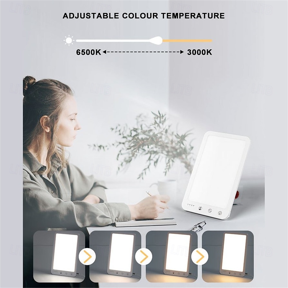 Lampe triste Lampe de luminothérapie sans UV Lampe portable à lumière naturelle avec lumière LED et 3 niveaux de luminosité réglables et température de couleur &fonction mémoire de 2025 ? $39.99 –P5