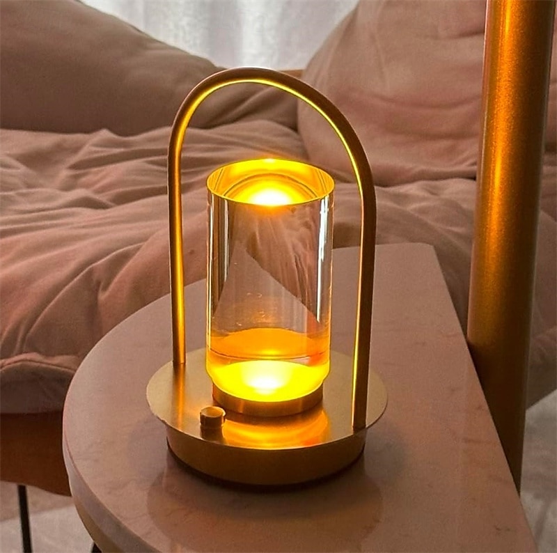 lampada da tavolo ricaricabile usb senza fili dimmerabile tricolore lanterna da comodino luce notturna da tavolo luce d'atmosfera touch per casa hotel campeggio luce tavolo da pranzo illuminazione 1 del 2025 a $43.99 –P2