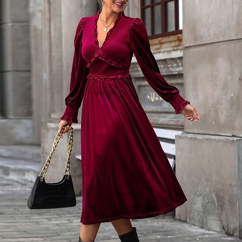 black velvet off the shoulder dress Ashton Off Shoulder Velvet Long Sleeve Bodycon Dress M / 6-8
