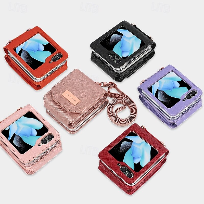 telefono Custodia Per Capovolgi Z 6 Z Flip 5 Z Flip 4 Z Flip 3 Per retro con cordino Slot per schede Resistente agli urti Retrò TPU pelle sintetica del 2025 a $30.99 –P11