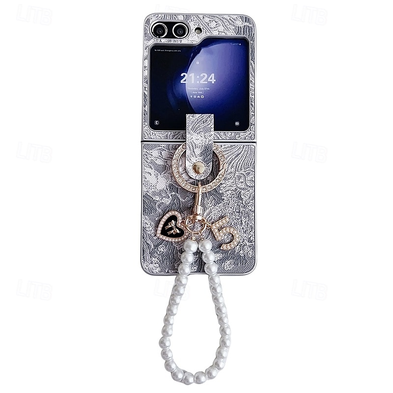 Phone Case For Samsung Galaxy Z Flip 7 Z Flip 6 Z Flip 5 Z Flip 4 Z Flip 3 Back Cover with Wrist Strap Shockproof Retro PC PU Leather 2025 - $20.99 –P7