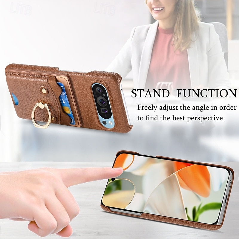 telefoon hoesje Voor Pixel 9 Pro Pixel 9 Pro XL Pixel 8 Pro Pixel 8 Pixel 9 Pixel 7 Pixel 7 Pro Pixel 6 Pixel 6 Pro Achterkant Ringhouder Kaartsleuf Schokbestendig Retro TPU PU-nahka 2025 - $19.99 –P4