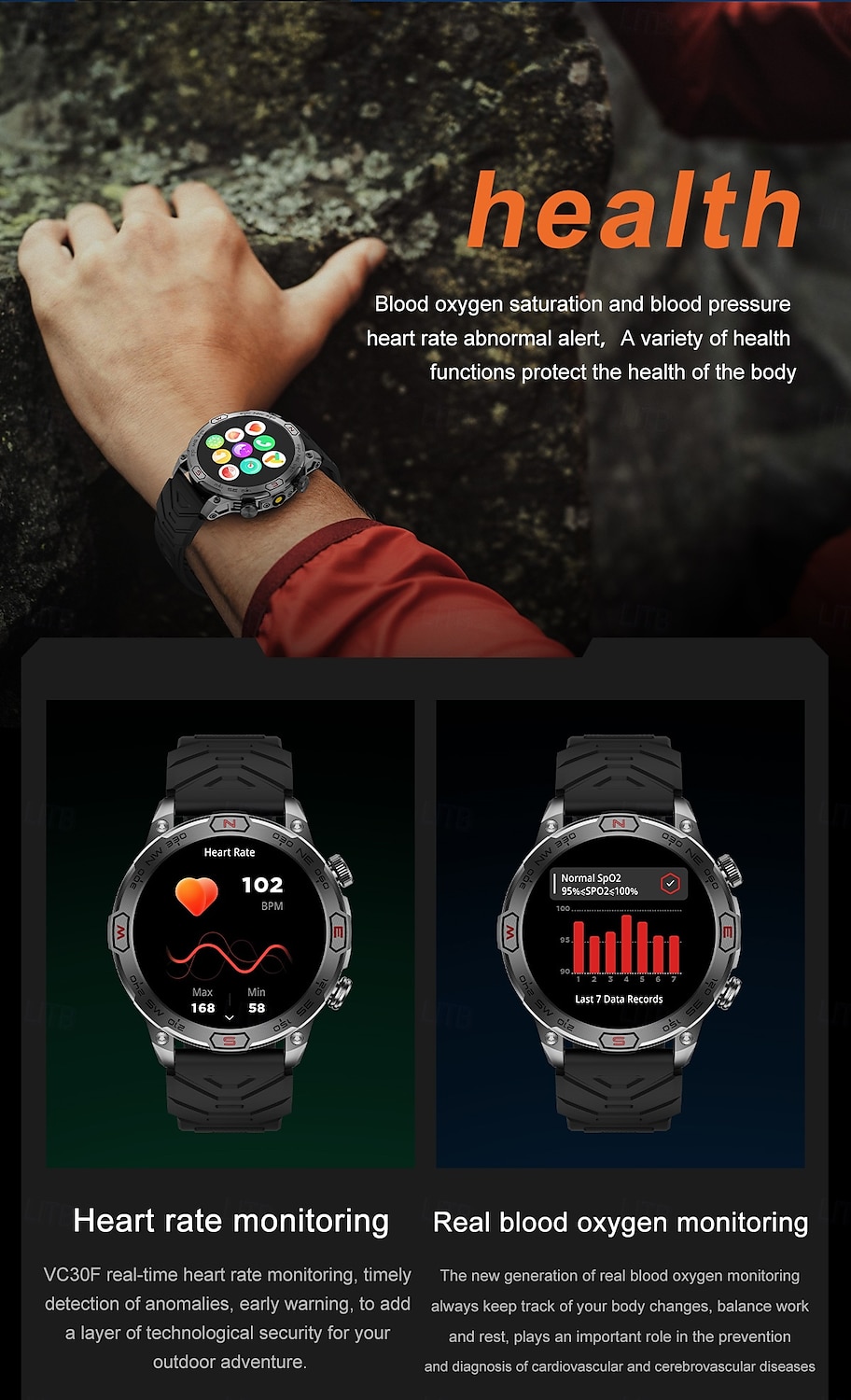 KC86 Smart Watch 1.43 AMOLED Screen 1ATM Waterproof Compass Altitude Barometer LED Flashlight Sports Watch 2025 - $61.99 –P12