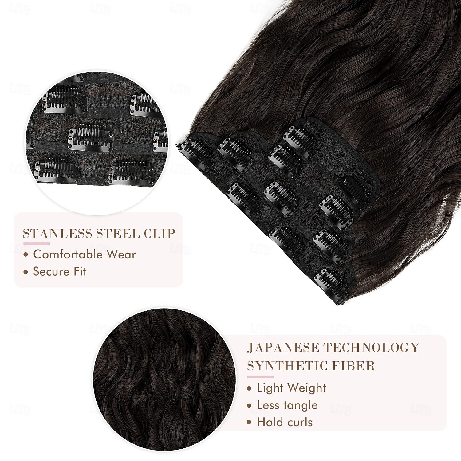Hair Extensions, 4PCS Clip in Hair Extensions Natural Soft Synthetic Hairpieces for Women 2025 - $18.49 –P7