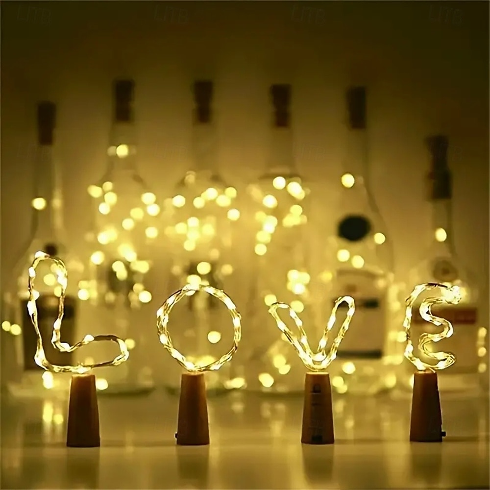 2M Solar String Lights, 20 LEDs Wine Bottle String Lights, Warm White, RGB and Waterproof for Christmas & Wedding Decorations 5pcs Set 2025 - $30.99 –P11