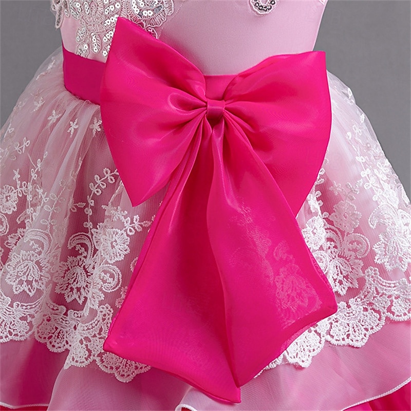 kinderkleidung Mädchen Cosplay-Kleid Party Kleid Farbblock Ärmellos Leistung Weihnachten Gitter Rückenfrei Patchwork Schön Süß Polyester Maxi abendkleider Schaukelkleid Tüll-Kleid Winter 4-12 Jahre 2025 - $41.99 –P5