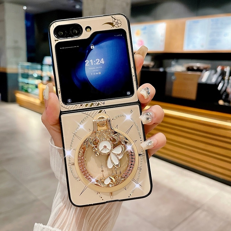 Phone Case For Z Flip 7 Z Flip 6 Z Flip 5 Z Flip 4 Z Flip 3 Back Cover with Stand Holder Magnetic Support Wireless Charging Retro TPU PC 2025 - $21.99 –P1