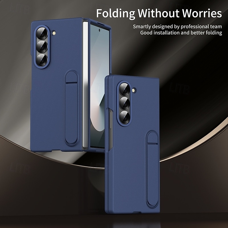 Phone Case For Z Fold 7 Z Fold 6 Z Fold 5 Z Fold 4 Z Fold 3 Back Cover with Stand Holder Shockproof Retro PC Metal 2025 - $21.99 –P8