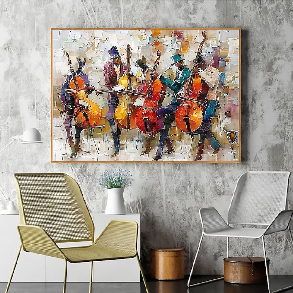 pictură în ulei muzicală picturi abstracte de artrită realizate manual pe pânză pictate manuală pictură în ulei acrilic cu textura bogată picturi muzicale moderne artă de perete opere de artă pictate 2026 - $107.99 –P7