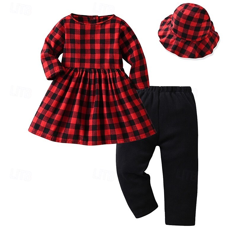 2 deler Ringbærerdress Barn Unisex Barn Skjorte og bukse T-skjorte og Legging Formell Fest Daglig Grunnleggende Skånsom Ruter Vin Rød Bomull 2025 - $31.99 –P3