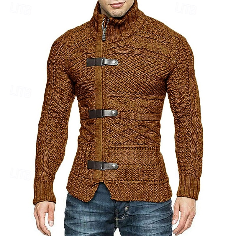 Homens Sueter Cardigan Suéter Cortado Suéter com zíper Suéter de malha Estriado Tricotar Padrão Tecido Colarinho Chinês Moda Clássico Roupa Diária Encontro Roupa Outono & inverno Preto Branco S M L de 2025 por $36.99 –P10