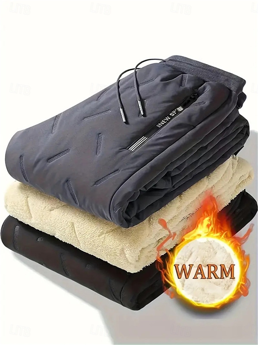 Homens Calças Esportivas Bolsos Cintura elástica Cintura Alta Calças Ao ar livre Desportos e Ar livre Rua Outono Inverno Tosão Térmico / Quente Macio Exercite-se Ciclismo Moderno Roupa de esporte de 2026 por $18.49 –P2
