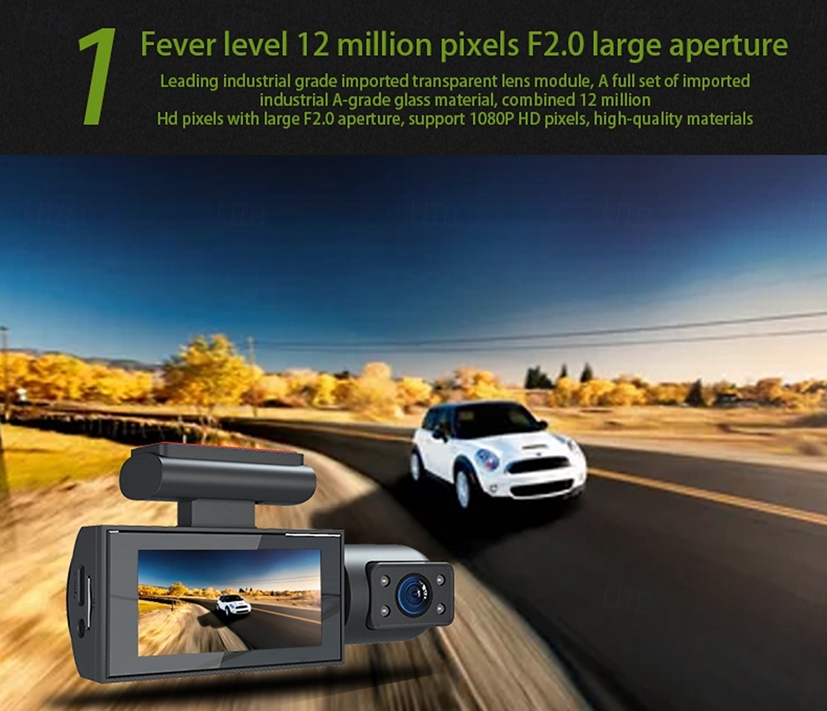 2025年 K3 1080p 新デザイン / HD / 360°監視 車のDVR １５０度 広角の 2 インチ IPS ダッシュカム ととも​​に WIFI / ナイトビジョン / エンドレスレコーディング 4 赤外線LED カーレコーダー  コレクション – $67.99 –P4