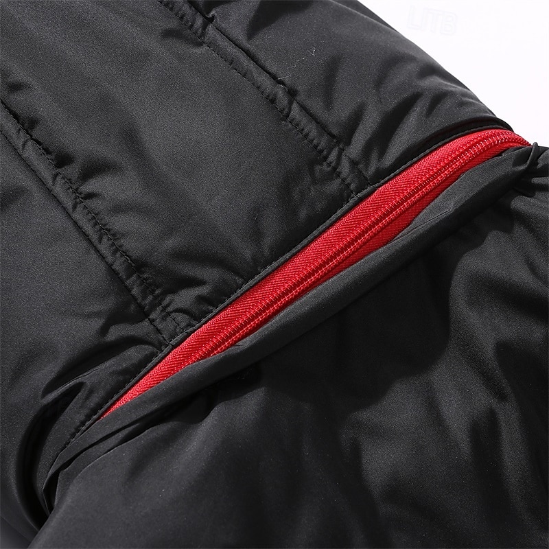 Pánské Puffer Vesta Vesta s kapucí S vycpávkou Vesta Prošívaná vesta Denní Rande Dovolená Módní Na běžné nošení Podzim zima Kapsy Polyester Zahřívací Pohodlné Barevné bloky Zip Kapuce Běžný Čern 2025 - $39.99 –P11