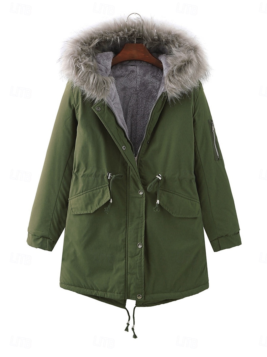 Women's Fleece Jacket Teddy Coat Hoodie Jacket Warm Breathable Zipper Pocket Fleece Lined Casual Plain Vacation Street Daily Wear Going out Zipper Regular Hoodie Regular Fit Long Sleeve Outerwear 2025 - $83.99 –P3