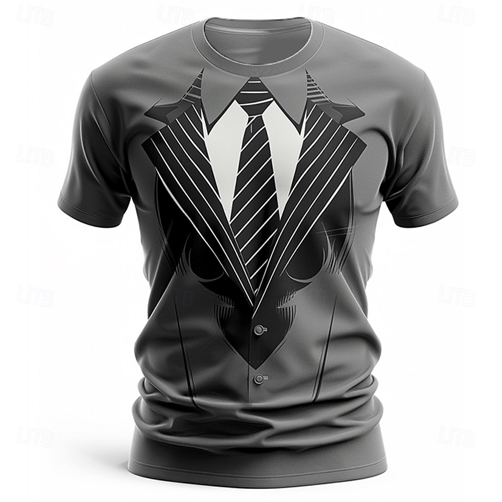 Święta Męskie Świąteczny kostium Podkoszulek Krótki rękaw Podkoszulek Druk 3D Półgolf Koszula Moda Abstrakcja Ulica Sporty na świeżym powietrzu Codzienny Czarny Lato Wiosna Odzież S M L XL XXL XXXL 2025 - $15.99 –P1