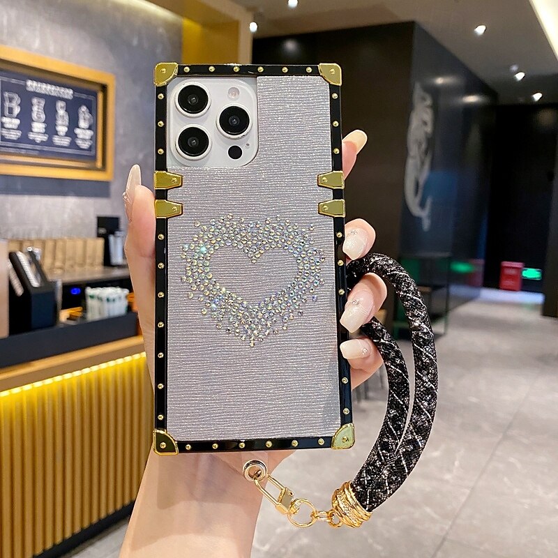 teléfono Funda Para iPhone 16 Pro Max Plus iPhone 15 Pro Max Plus iPhone 14 13 12 11 Pro Max Plus iPhone 14 Pro Max iPhone 13 12 11 Pro Max Funda Trasera con correa de muñeca Antigolpes Retro TPU 2025 - $17.99 –P12