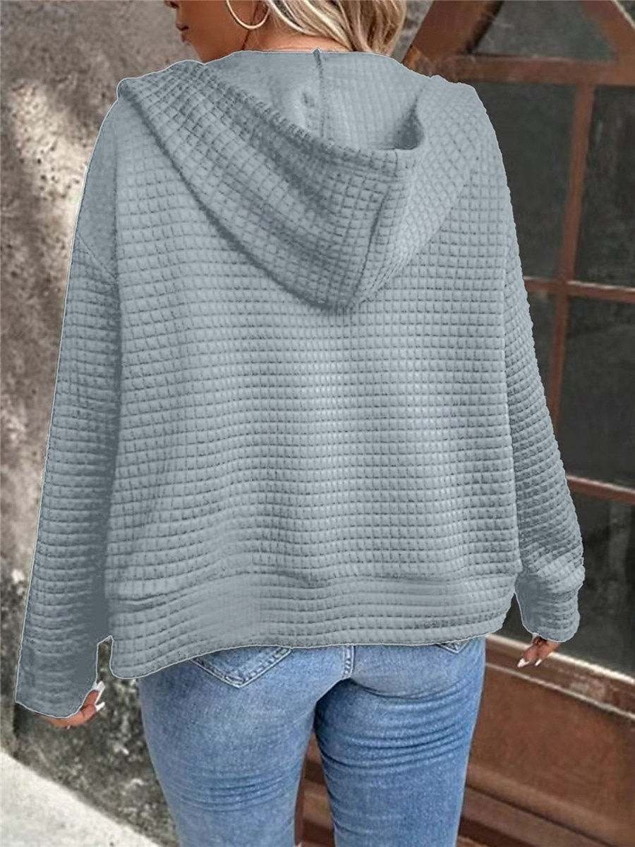 Damskie Zwykła kurtka Kurtka z kapturem Na zewnątrz Ulica Dzienne zużycie Jesień Zima Regularny Płaszcz Regularny Keep Warm Oddychający Elegancki Codzienny Kurtki Długi rękaw Równina Z kieszeniami 2025 - $27.99 –P12
