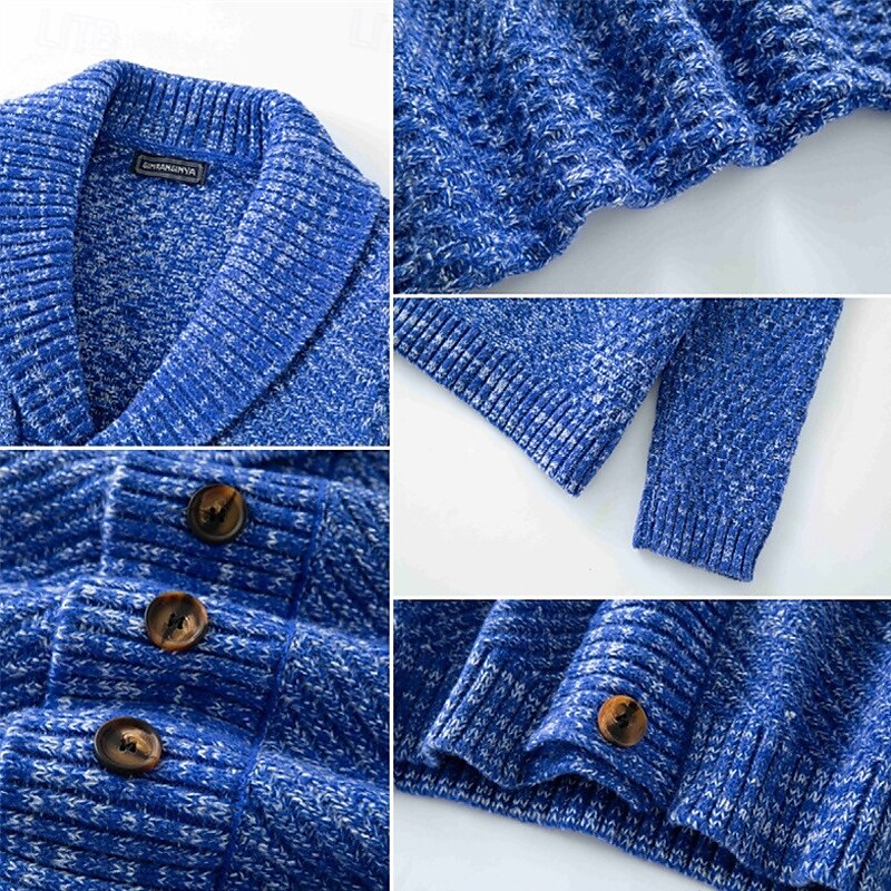 Voor heren Vest Trui Bijgesneden trui Gebreide trui Geribd breien Normaal Zak Effen Kleur Sjaalkraag Modieus Klassiek Alledaagse kleding Afspraakje Kleding Herfst winter Marineblauw Bruin S M L 2025 - $48.99 –P7
