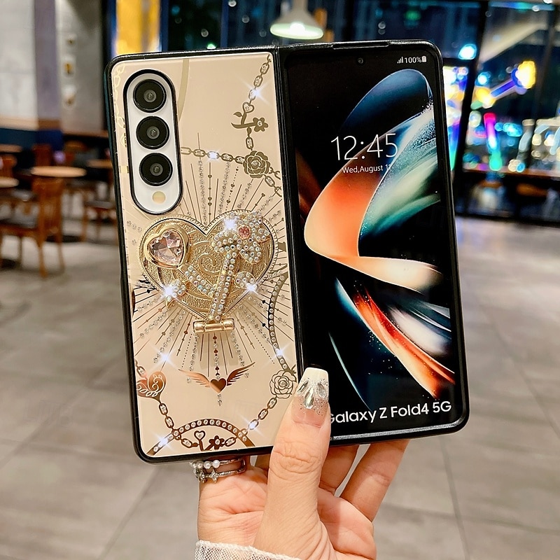 2025年 電話 ケース 用途 Zフォールド6 Z Fold 5 Z Fold 4 バックカバー スタンド付き リストストラップ付き 耐衝撃 レトロ風 TPU PC  コレクション – $17.99 –P3