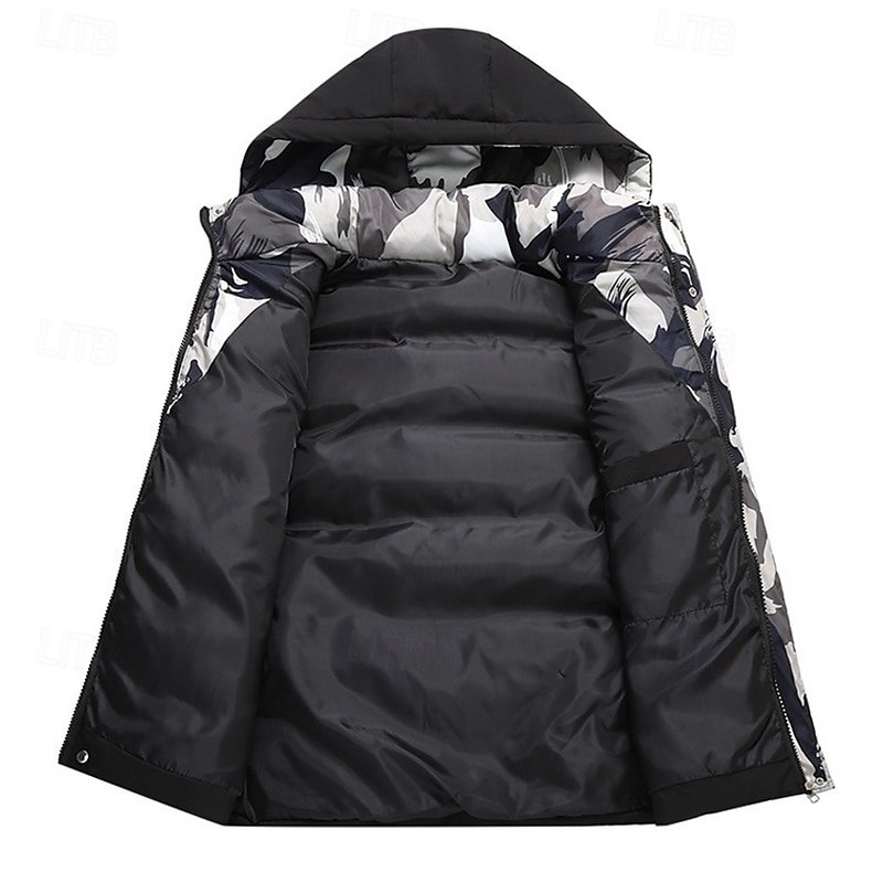 Herren Puffer Weste Kapuzenweste Gepolstert Weste Steppweste Täglich Verabredung Urlaub Modisch Brautkleider schlicht Herbst Winter Tasche Polyester warm halten Komfortabel Graphic Reisverschluss Mit 2025 - $39.99 –P6