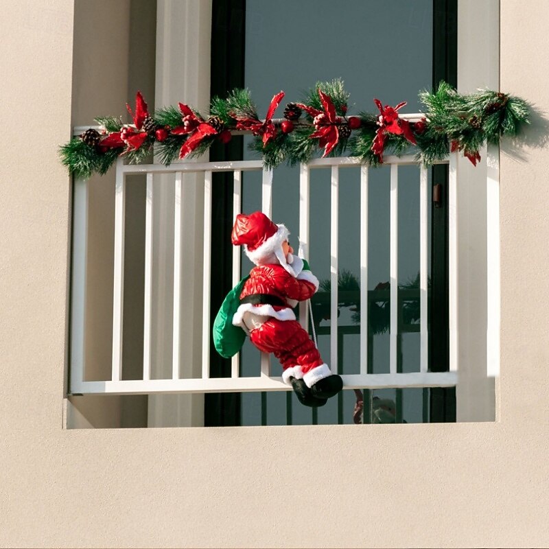 Christmas Climbing Santa Claus Ladder and Rope Hanging Ornament – Inflatable and Plush Santa for Christmas Tree, Hotel, and Mall Holiday Decorations 2025 - $10.49 –P11