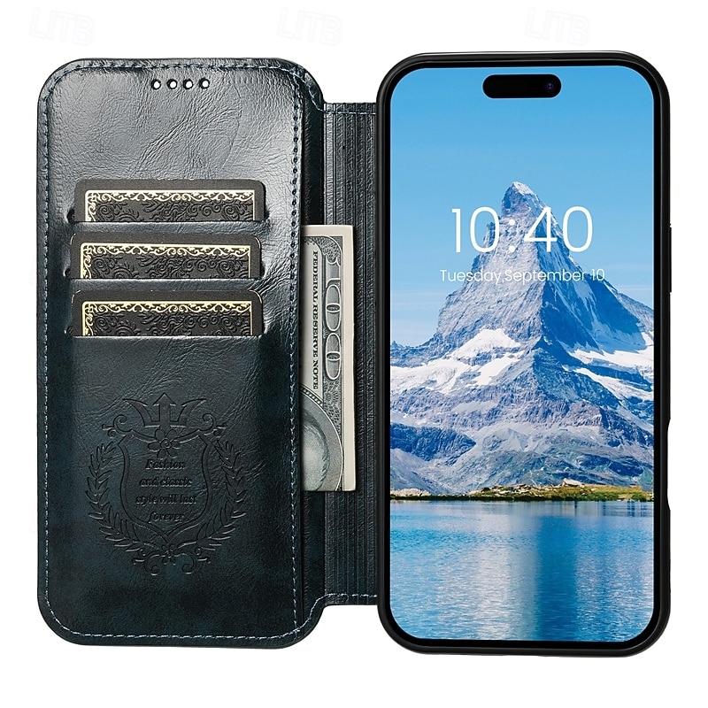 телефон Кейс для Назначение iPhone 17 Pro Max 17 Air i16 15 14 Pro Max Plus 13 12 Pro Max Кейс на заднюю панель со стендом Магнитный Поддержка беспроводной зарядки Ретро ТПУ Кожа PU 2025 - $22.99 –P8
