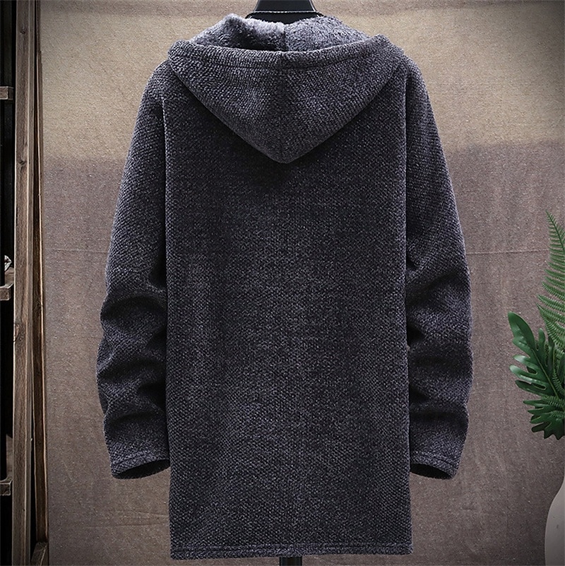 Homens Sueter Cardigan Suéter com zíper Suéter de malha Estriado Tricotar Túnica Patchwork Bolsos Tecido Com Capuz Moda Clássico Roupa Diária Encontro Roupa Outono & inverno Preto Vinho L XL 2XL de 2025 por $33.99 –P6
