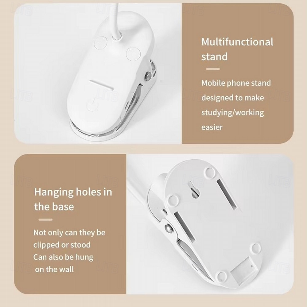 Foldable LED Desk Lamp, USB Rechargeable, 3 Modes Touch Dimming Clip-on Reading Light for Eye Protection 2025 - $10.99 –P8