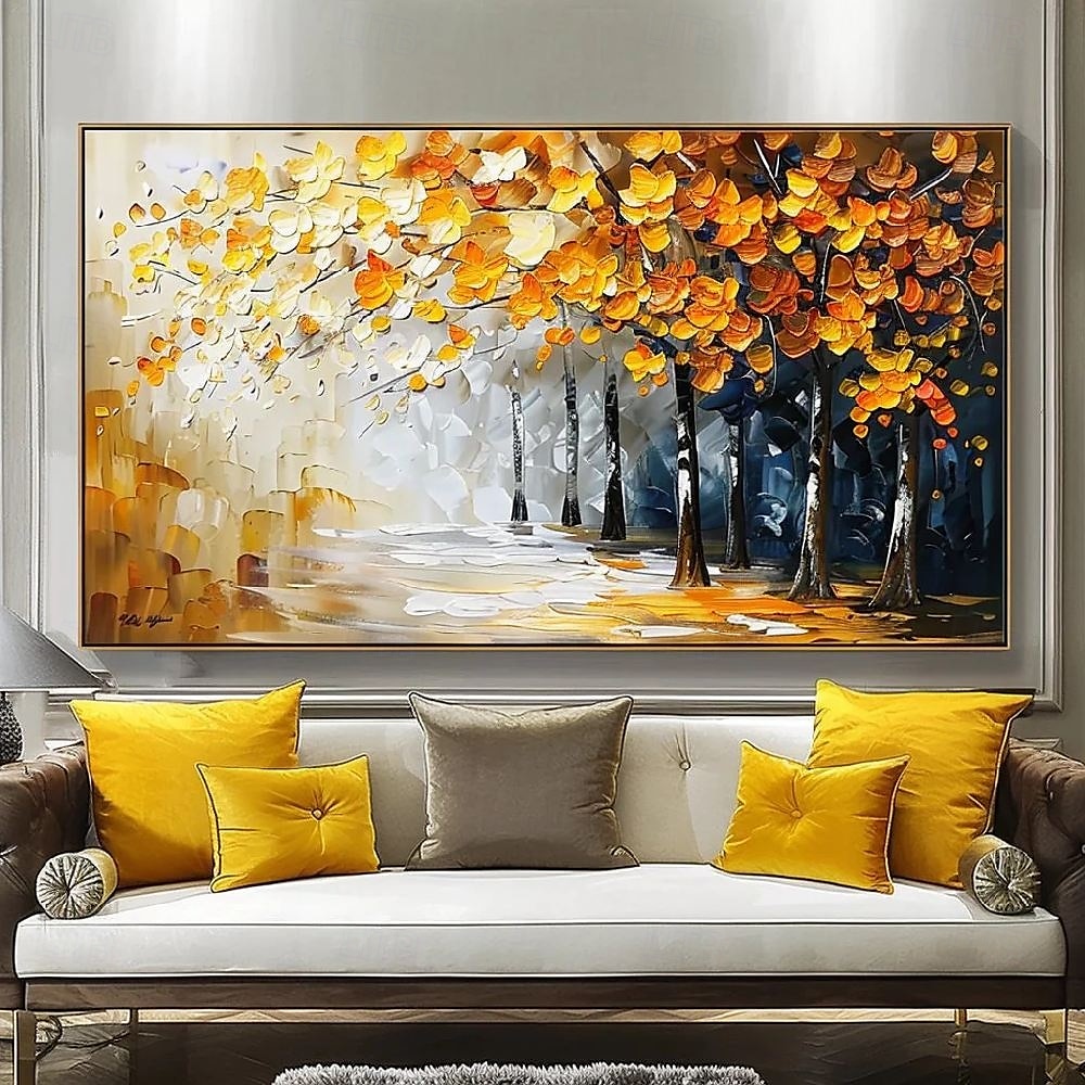 impressionism oljemålning handmålade abstrakta höstlandskapsmålningar på duk handgjorda landskapstexturerad målning väggkonst oljemålning handmålad höstmålning för vardagsrum väggdekoration 2025 - $116.99 –P4