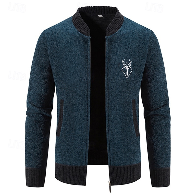 Homens Sueter Cardigan Suéter Cortado Suéter com zíper Suéter de malha Estriado Tricotar Padrão Patchwork Bolsos Bloco de cor Colarinho Chinês Moda Clássico Roupa Diária Encontro Roupa Outono de 2025 por $29.99 –P5