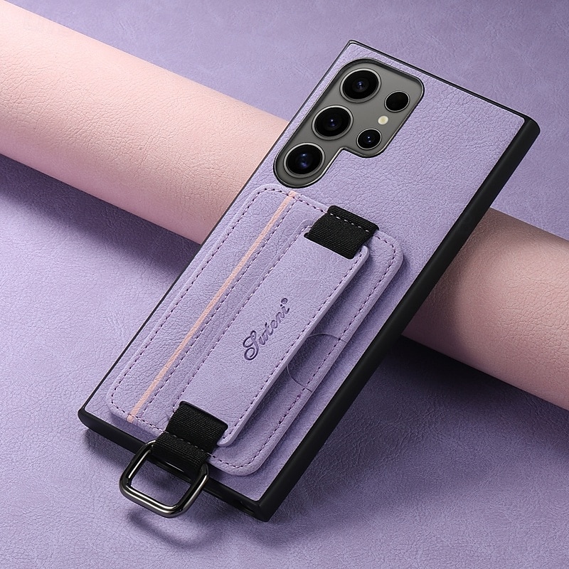 телефон Кейс для Назначение S25 Ультра S24 Ultra Plus S23 Ultra Plus S22 Плюс Ультра Кейс на заднюю панель со стендом с ремешком на запястье Разъем для карты Ретро ТПУ ПК Кожа PU 2025 - $19.99 –P20