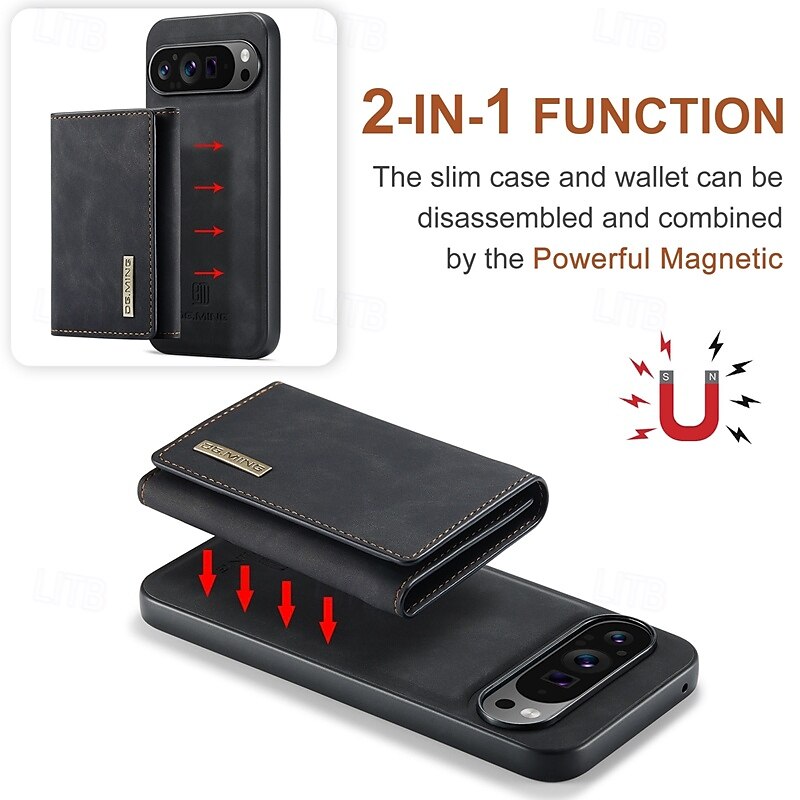 Phone Case For Pixel 9 Pro Pixel 9 Pro XL Pixel 8 Pro Pixel 8 Pixel 9 Pixel 7 Pixel 7 Pro Pixel 6 Pixel 6 Pro Pixel Fold Back Cover with Stand Holder Detachable Magnetic Retro TPU PU Leather 2025 - $23.99 –P8