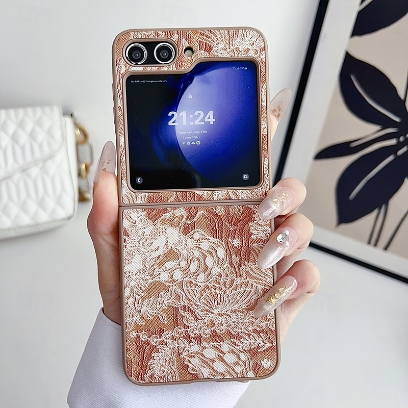 Phone Case For Samsung Galaxy Z Flip 6 Z Flip 5 Z Flip 4 Z Flip 3 Back Cover Shockproof Retro PC PU Leather 2025 - $16.99 –P4