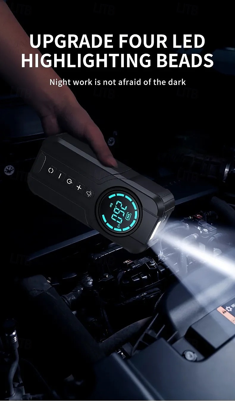 Car Multi-function Air Compressor Jump Starter Air Pump Convenient Tire Inflator Portable Battery Starter 2025 - $131.99 –P11