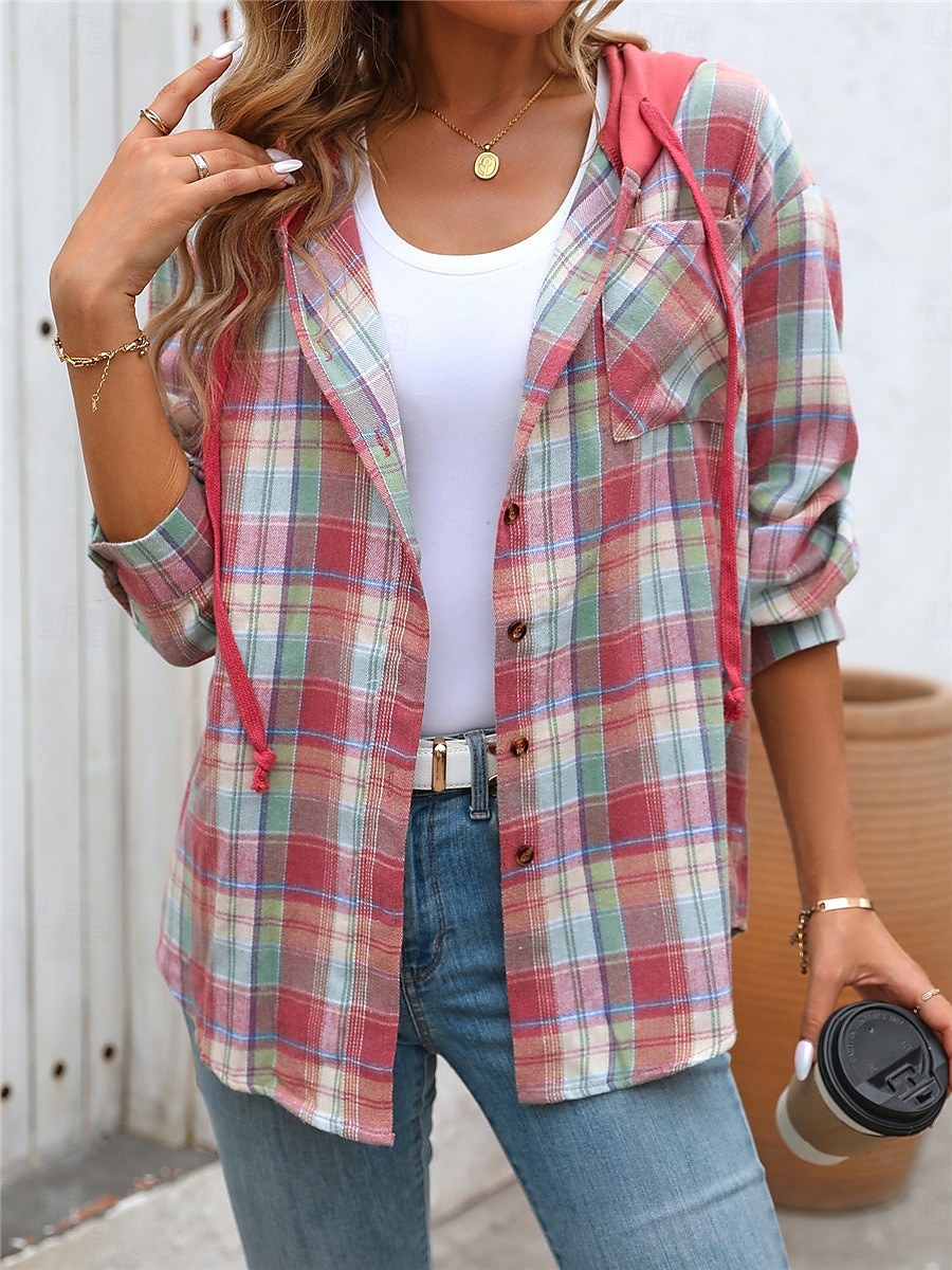 Γυναικεία Casual Jacket Μπουφάν με κουκούλα ΕΞΩΤΕΡΙΚΟΥ ΧΩΡΟΥ Δρόμος Καθημερινά Ρούχα Φθινόπωρο Χειμώνας Κανονικό Παλτό Κανονικό Διατηρείτε Ζεστό Αναπνέει Στυλάτο Καθημερινό Σακάκια Μακρυμάνικο 2025 - $36.99 –P1
