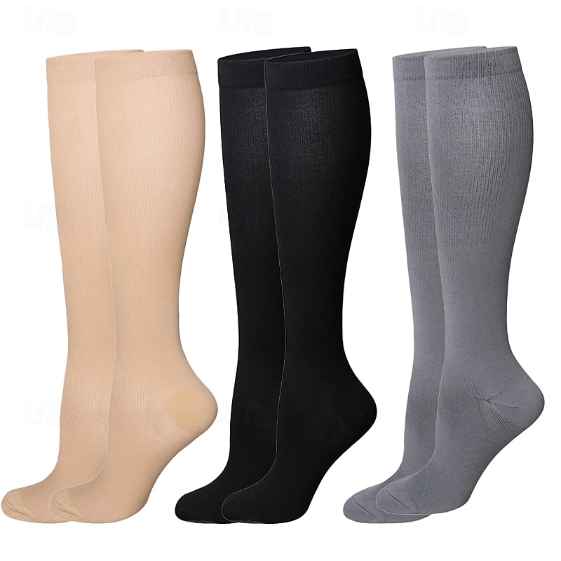 Yoga Socks 3 Pairs Men's Women's Compression Socks Anti-Slip Breathable Sweat wicking Comfortable Gym Workout Basketball Football / Soccer Running Jogging Sports Solid Colored Fashion Polyester 2026 - $8.99 –P5