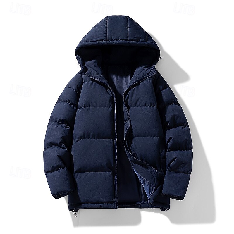 Herren Wintermantel puffer jacket Gefütterte Jacke Tasche Polyester Freizeitskleidung Verabredung Urlaub Standard Modisch Brautkleider schlicht Komfortabel warm Herbst Winter Solide / einfarbig 2025 - $45.99 –P11