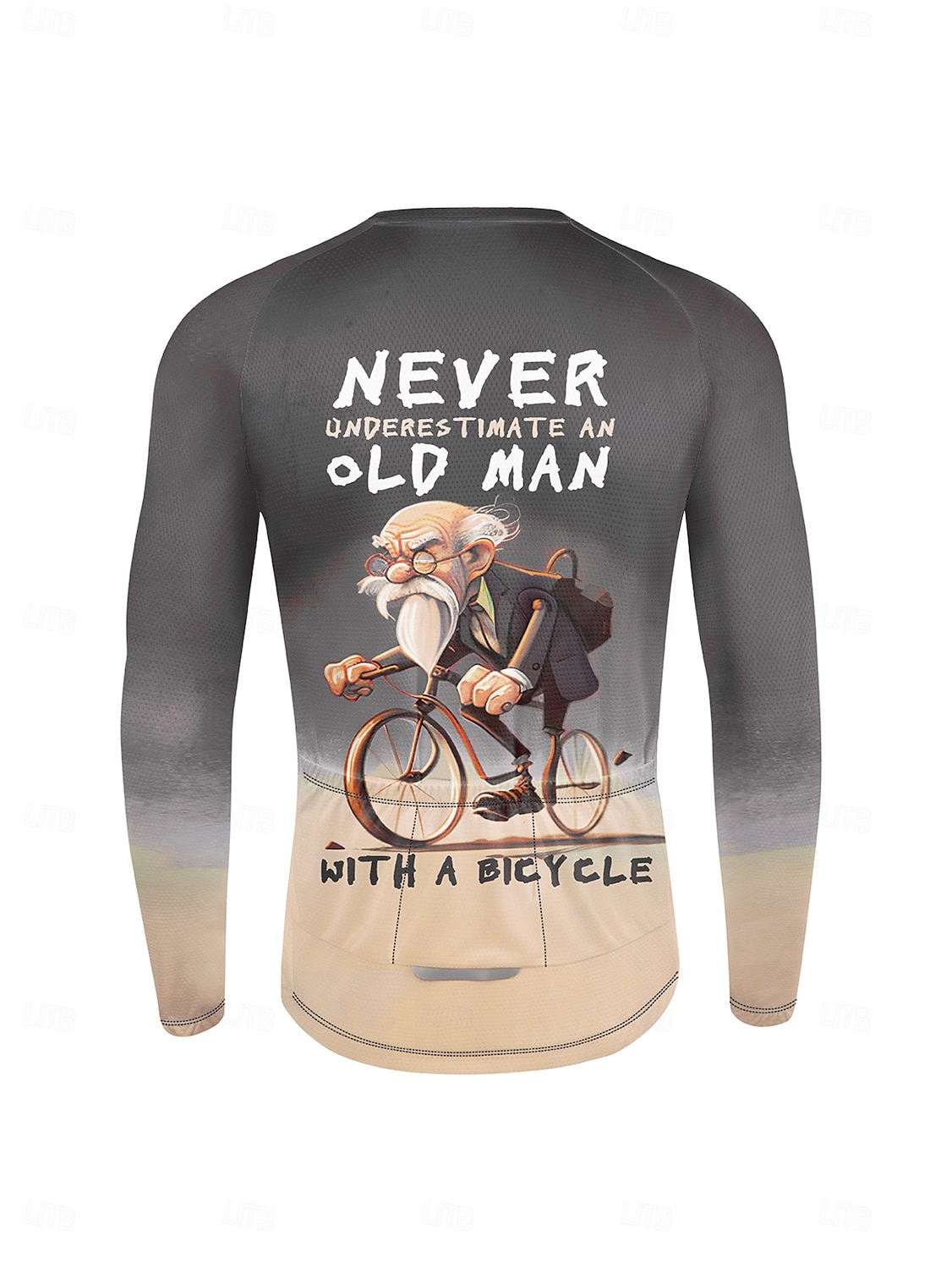 heren fietsshirt lange mouw fietsshirt met 3 achterzakken antislipband snel drogende reflecterende strepen achterzak blauwe sportkleding 2025 - $32.99 –P8