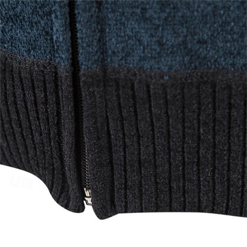 Homens Sueter Cardigan Suéter Cortado Suéter com zíper Suéter de malha Estriado Tricotar Padrão Patchwork Bolsos Bloco de cor Colarinho Chinês Moda Clássico Roupa Diária Encontro Roupa Outono de 2025 por $29.99 –P10