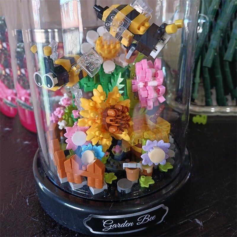 blocs de construction bouquet immortel décoration de bureau à domicile ornements cadeaux de Noël assemblage blocs de construction jouets cadeaux d'Halloween bricolage fait à la main épissage jouets de 2025 ? $28.99 –P5