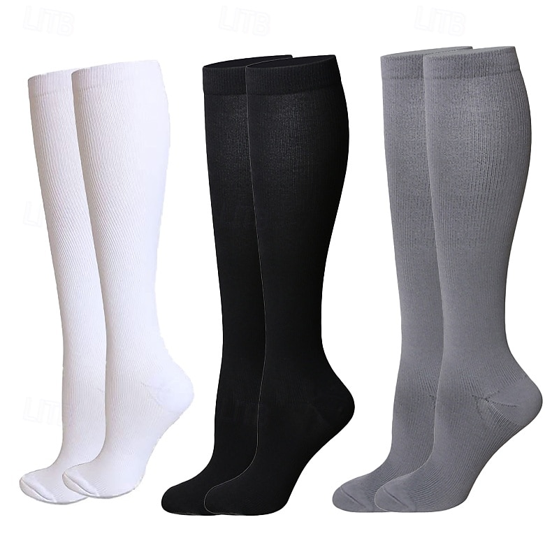 Yoga Socks 3 Pairs Men's Women's Compression Socks Anti-Slip Breathable Sweat wicking Comfortable Gym Workout Basketball Football / Soccer Running Jogging Sports Solid Colored Fashion Polyester 2026 - $8.99 –P6