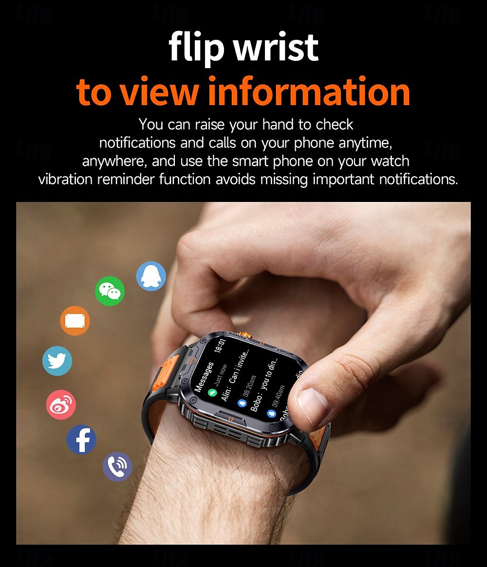 696 NX20 Smart Watch 2 inch Smart Band Fitness Bracelet Bluetooth Pedometer Call Reminder Sleep Tracker Compatible with Android iOS Men Hands-Free Calls Message Reminder IPX-0 45mm Watch Case 2025 - $56.99 –P12