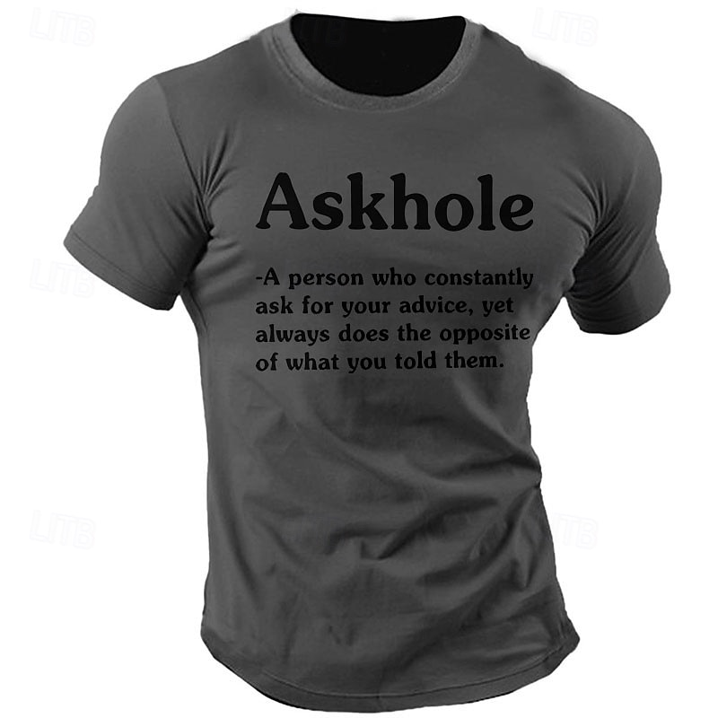 Camiseta de hombre Askhole una persona que constantemente pide tu consejo camiseta sarcástica divertida de algodón de manga corta camiseta gráfica negra azul oscura moda al aire libre 2025 - $15.99 –P4