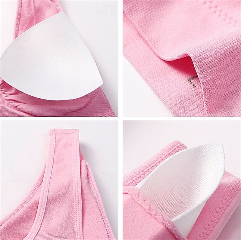 Per donna Reggiseno Intimo / Maglia Intima Top reggiseno Comodo Traspirante Resistente agli urti Imbottitura rimovibile Senza ferretto Semplice Sport Abbigliamento sportivo Rosa chiaro Blu chiaro del 2025 a $10.49 –P15