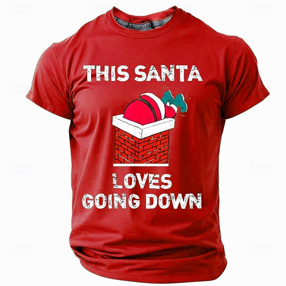 T-shirts de Noël amusants pour hommes, imprimés en 3D, décontractés, père Noël, fête, vacances, bleu, vert, col rond, imprimé en 3D, printemps&amp;chemise de créateur d'été de 2025 ? $18.99 –P6