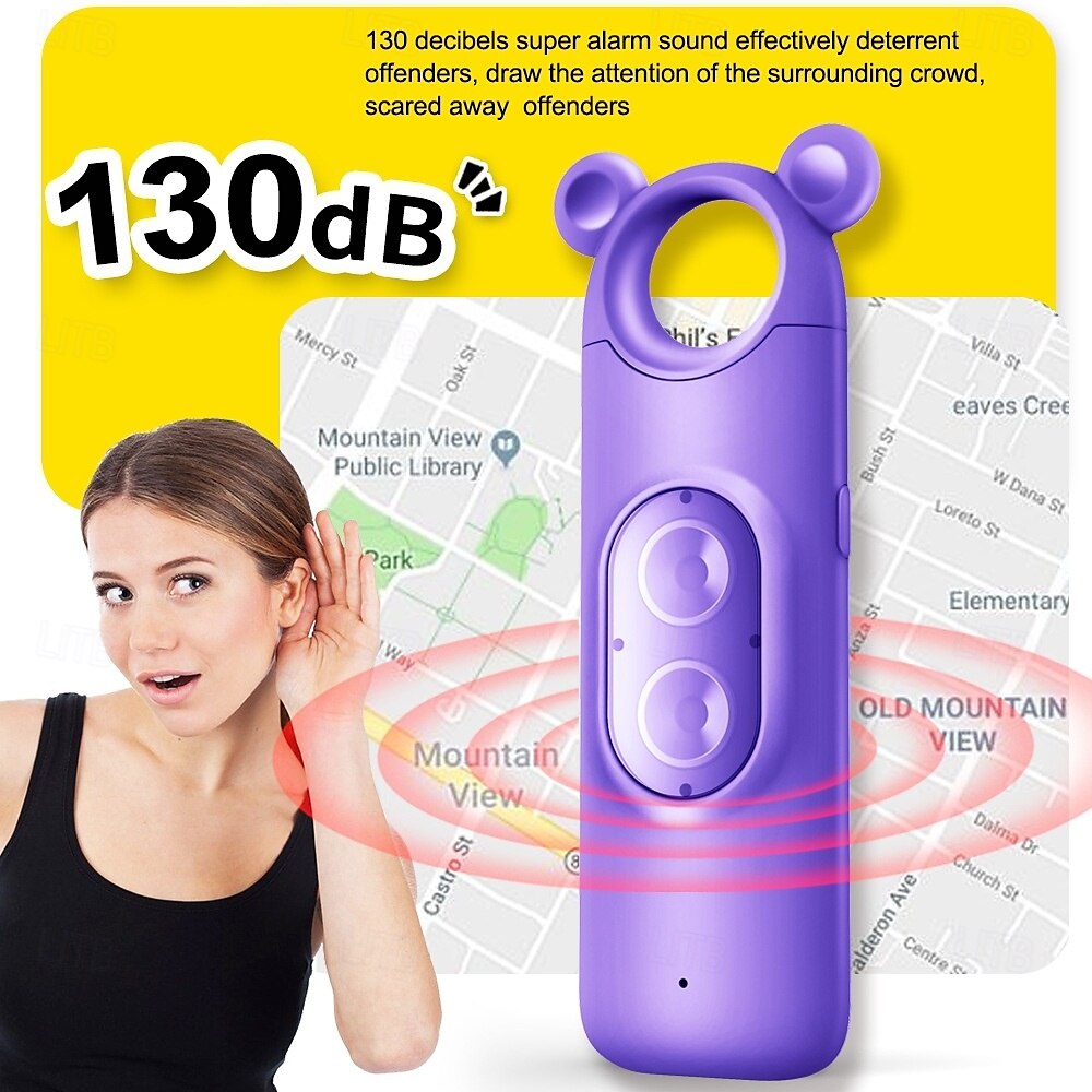 Personal Alarm Safe Sound 130dB USB Rechargeable Self Siren Security Alarms Safety Devices For Women Elderly With Alert Panic Button LED 2025 - $23.99 –P5