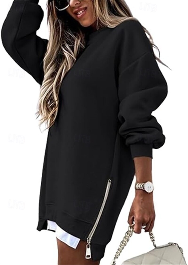 pull femme décontracté uni décontracté col rond manches longues noir rose vin vert kaki automne&amp; hiver de 2025 ? $44.99 –P6